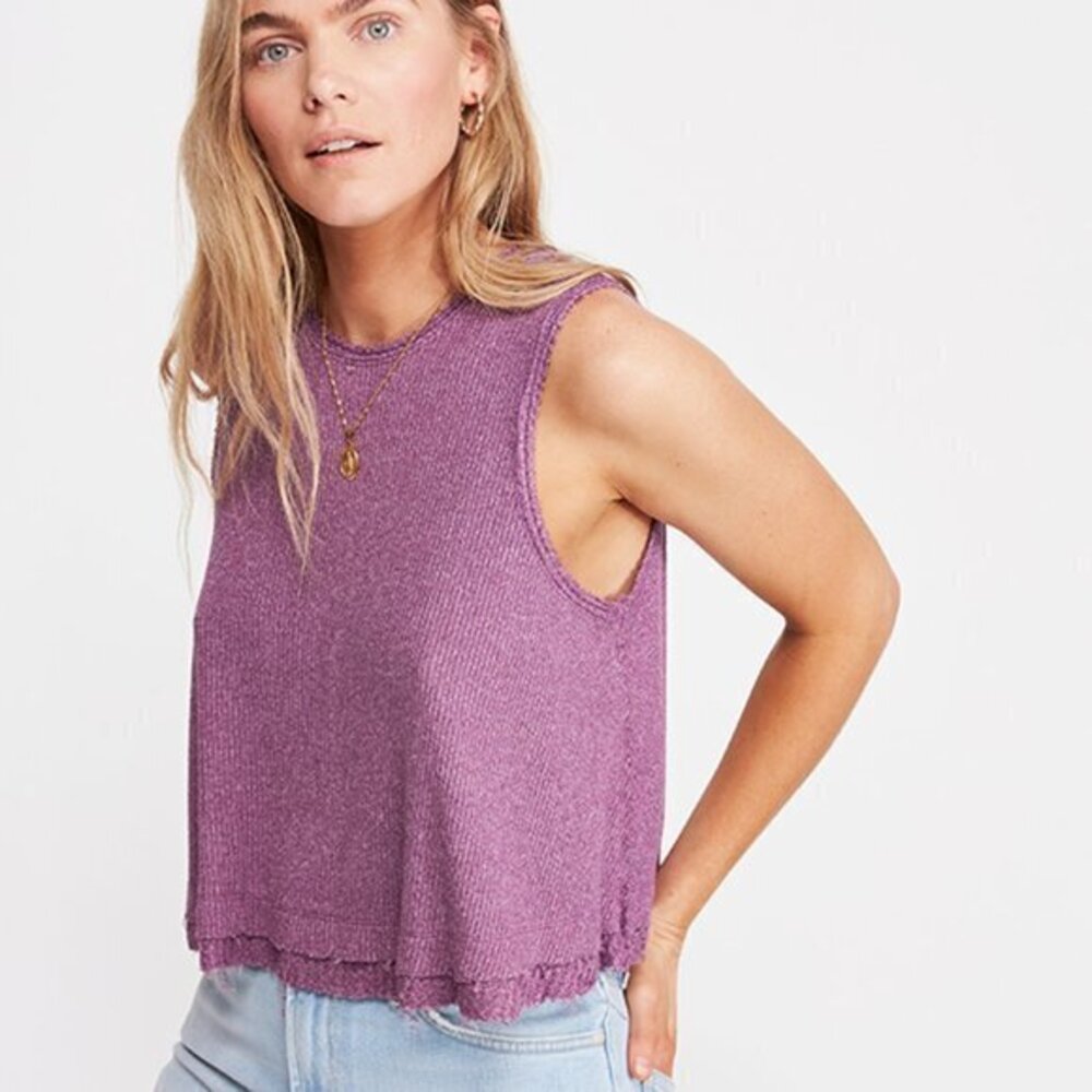 Free People New Love Tank Top in Plum Blossom. XS